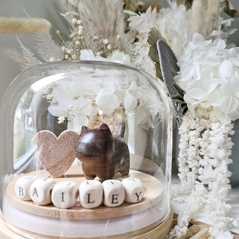 Pet Cat or Dog Memorial Gift Globe - Custom Pet Figurine and Name Gift For Pet Lovers