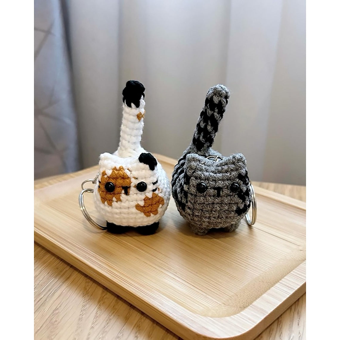 Custom Handmade Crochet Cat Keychain – Perfect Gift for Cat Lovers