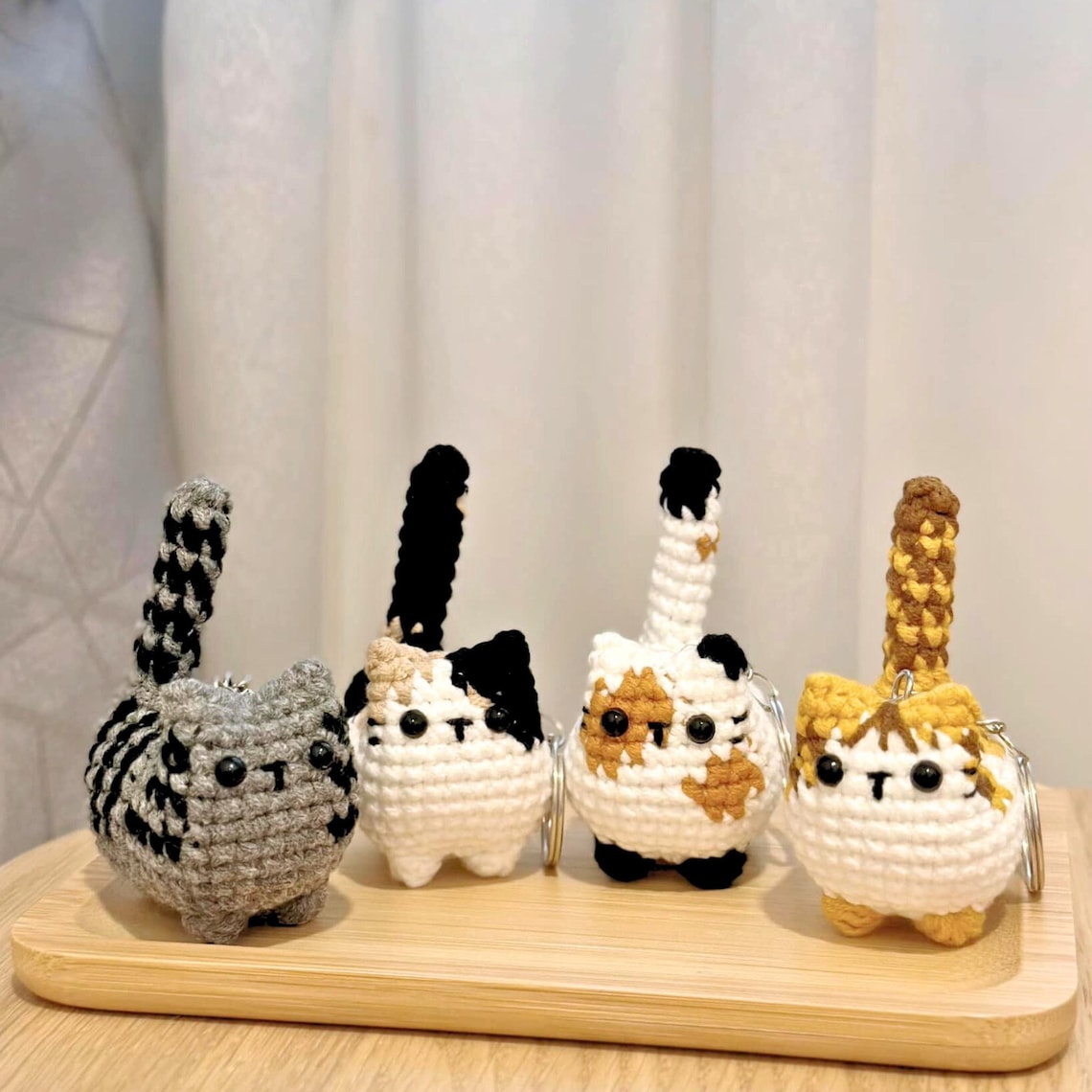 Custom Handmade Crochet Cat Keychain – Perfect Gift for Cat Lovers