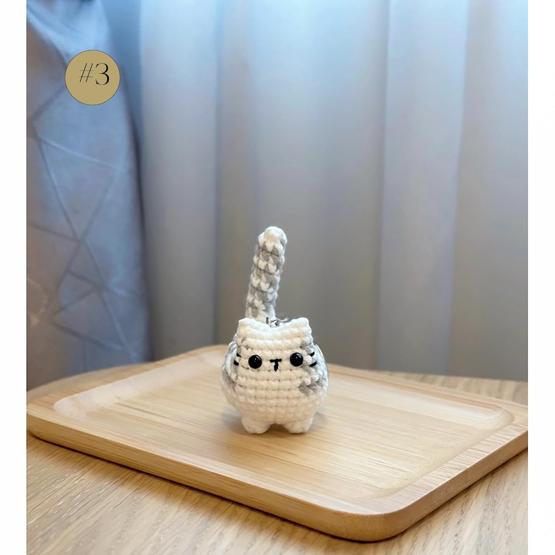 Custom Handmade Crochet Cat Keychain – Perfect Gift for Cat Lovers