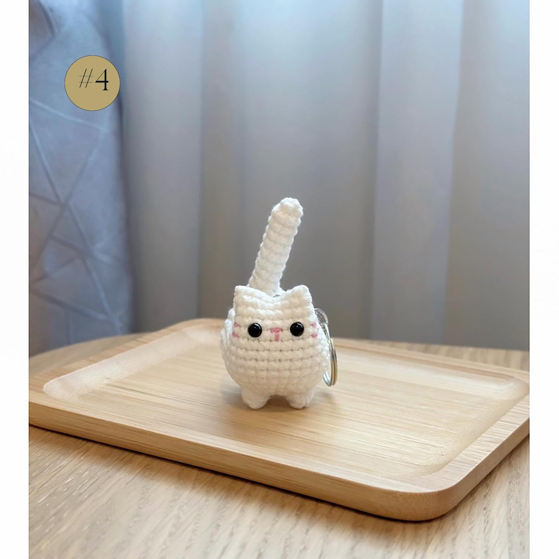 Custom Handmade Crochet Cat Keychain – Perfect Gift for Cat Lovers