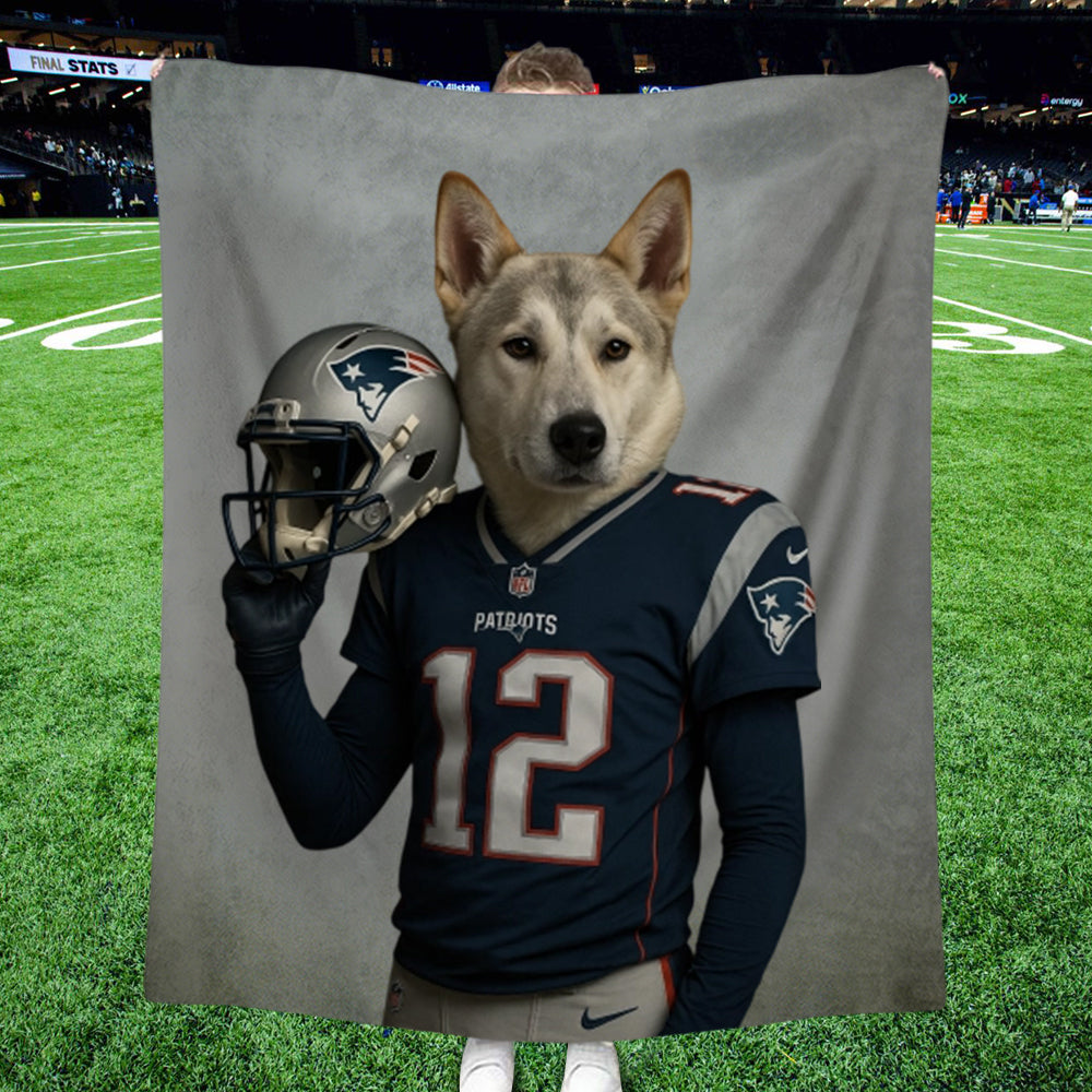 Couverture personnalisée avec portrait d'animal de compagnie de l'équipe NFL – Cadeau personnalisé pour les fans de football américain, pour les amoureux des chiens et des chats