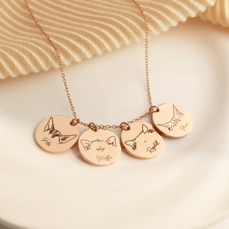 Letrero conmemorativo personalizado para collar de mascota con oreja y nombre, regalo para amantes de las mascotas