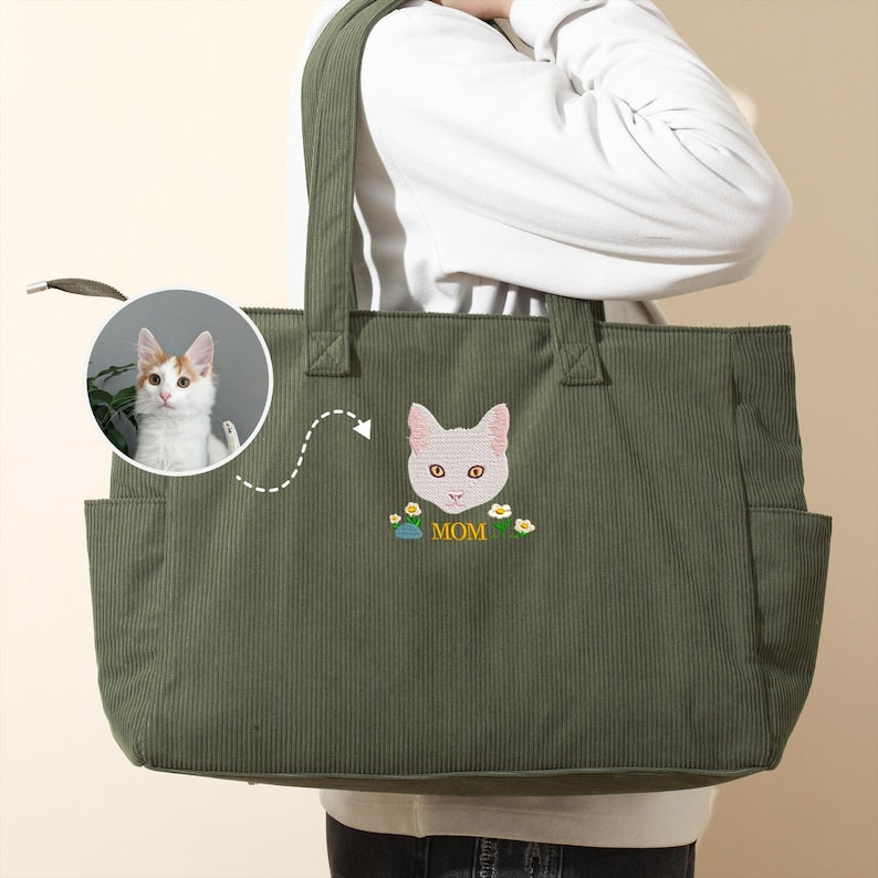 Cara de mascota bordada personalizada y nombre de mascota sudadera retrato de perro bordado cuello redondo regalo amante de las mascotas