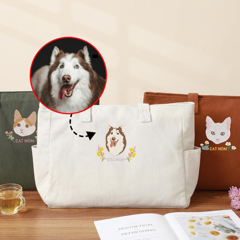 Cara de mascota bordada personalizada y nombre de mascota sudadera retrato de perro bordado cuello redondo regalo amante de las mascotas