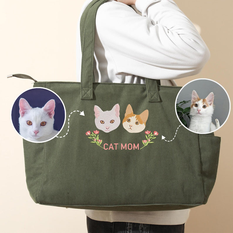 Cara de mascota bordada personalizada y nombre de mascota sudadera retrato de perro bordado cuello redondo regalo amante de las mascotas