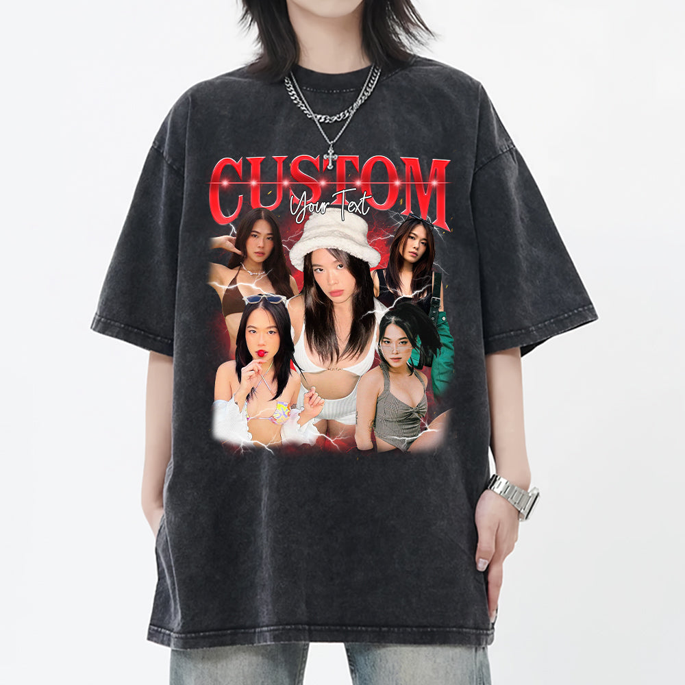 Camisa de rap vintage pirata personalizada Camiseta con foto personalizada Regalo de San Valentín para ella/él