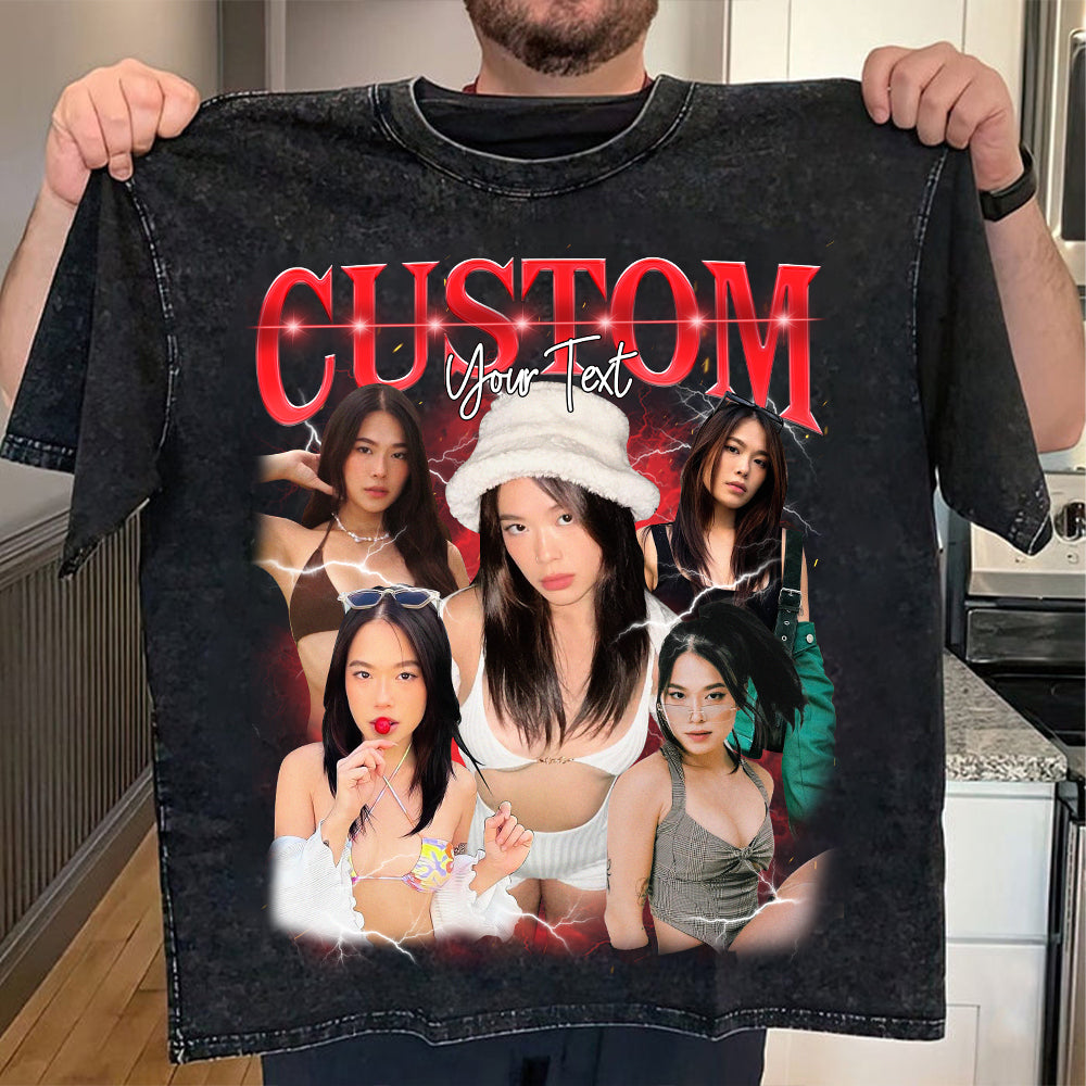 Camisa de rap vintage pirata personalizada Camiseta con foto personalizada Regalo de San Valentín para ella/él
