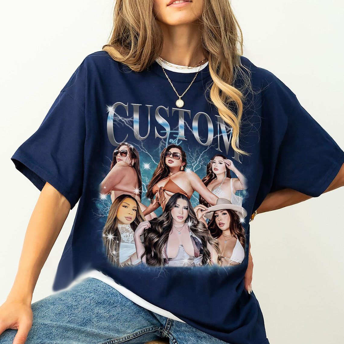 Personalized Vintage Bootleg Rap Shirt Custom Photo Tee Valentine Gift for Her/Him