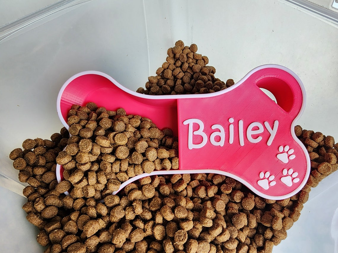 Cuchara para comida con forma de hueso para perro personalizada con nombre, regalo para amantes de las mascotas