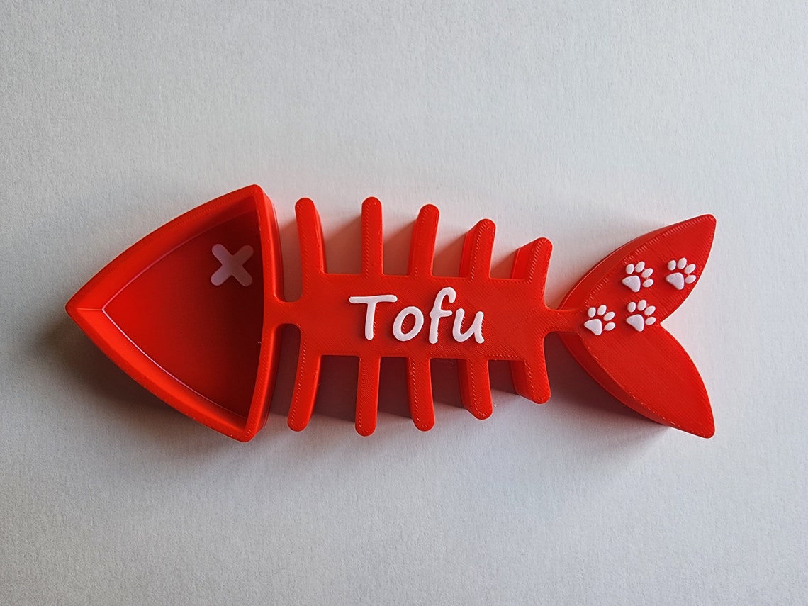 Cuchara para comida para gatos con esqueleto de pez personalizada y nombre, regalo para amantes de las mascotas