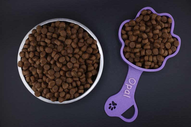 Personalized Dog Paw Print Food Scoop with Name Gift for Dog Lover