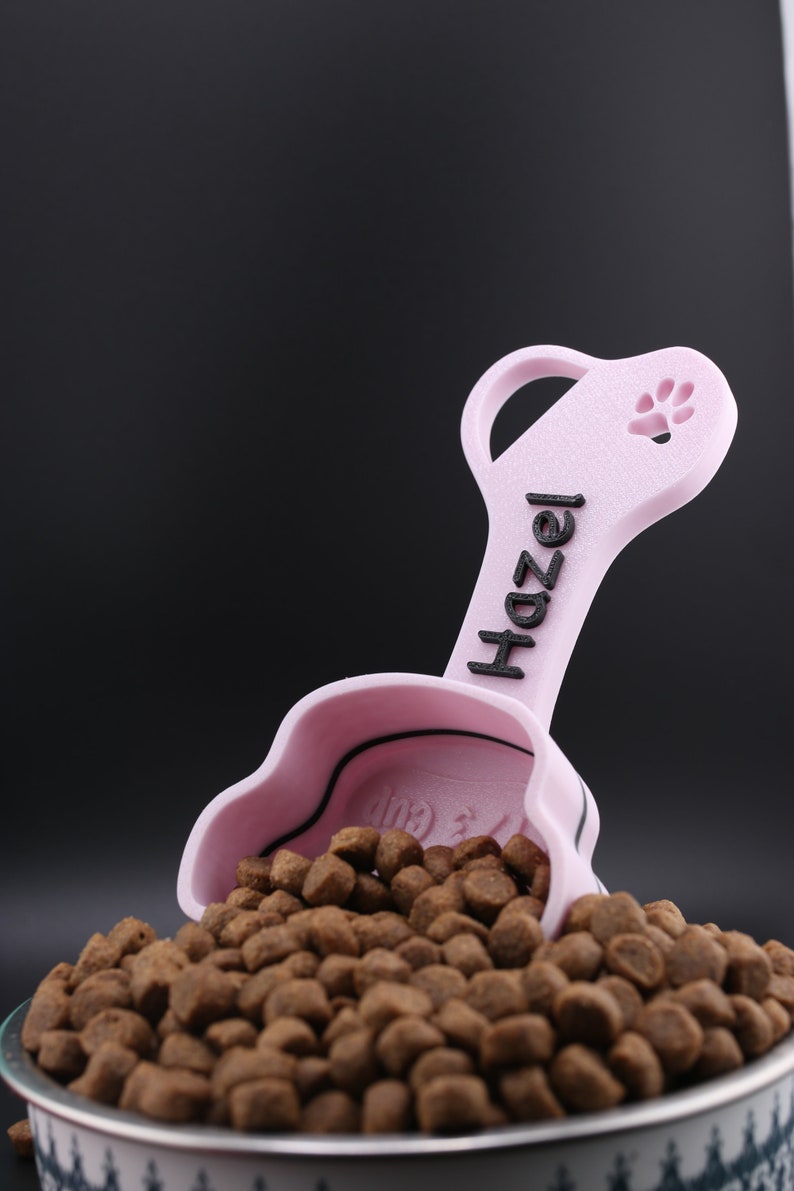 Personalized Dog Paw Print Food Scoop with Name Gift for Dog Lover