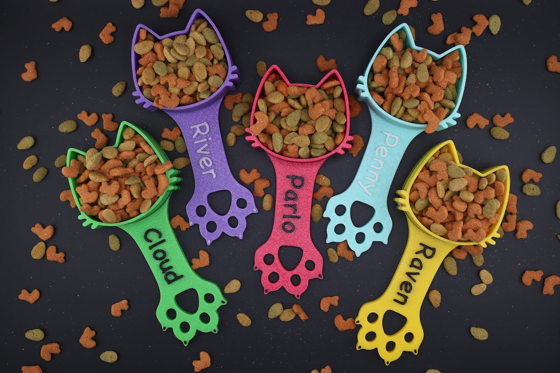 Personalized Cat Paw Print Food Scoop with Name Gift fot Cat Lover