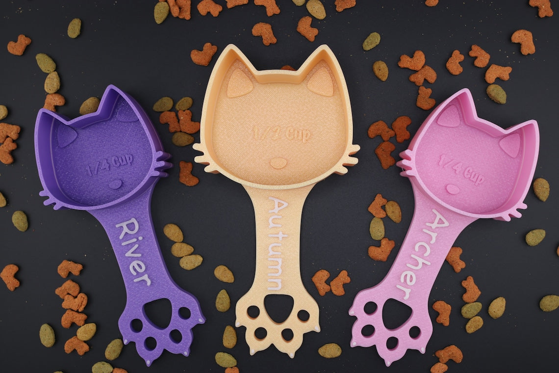 Personalized Cat Paw Print Food Scoop with Name Gift fot Cat Lover