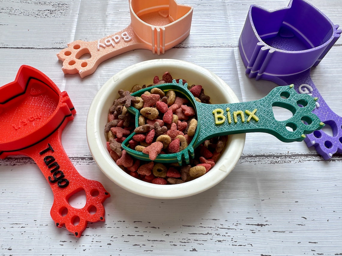Personalized Cat Paw Print Food Scoop with Name Gift fot Cat Lover