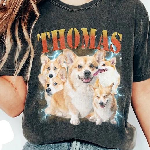 Personalisiertes Vintage-T-Shirt mit Haustierfotos, Geschenk für Tierliebhaber