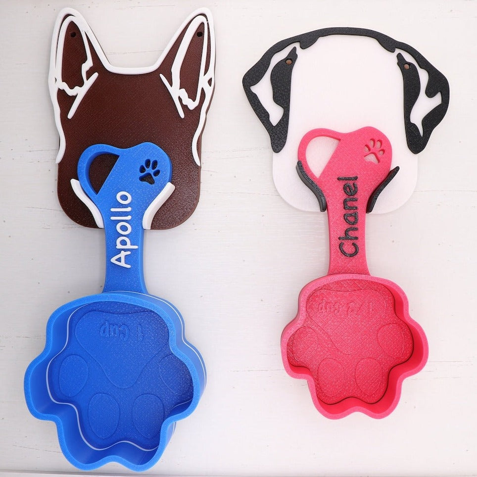 Personalized Pet Ear Wall Mount for Pet Food Scoop
