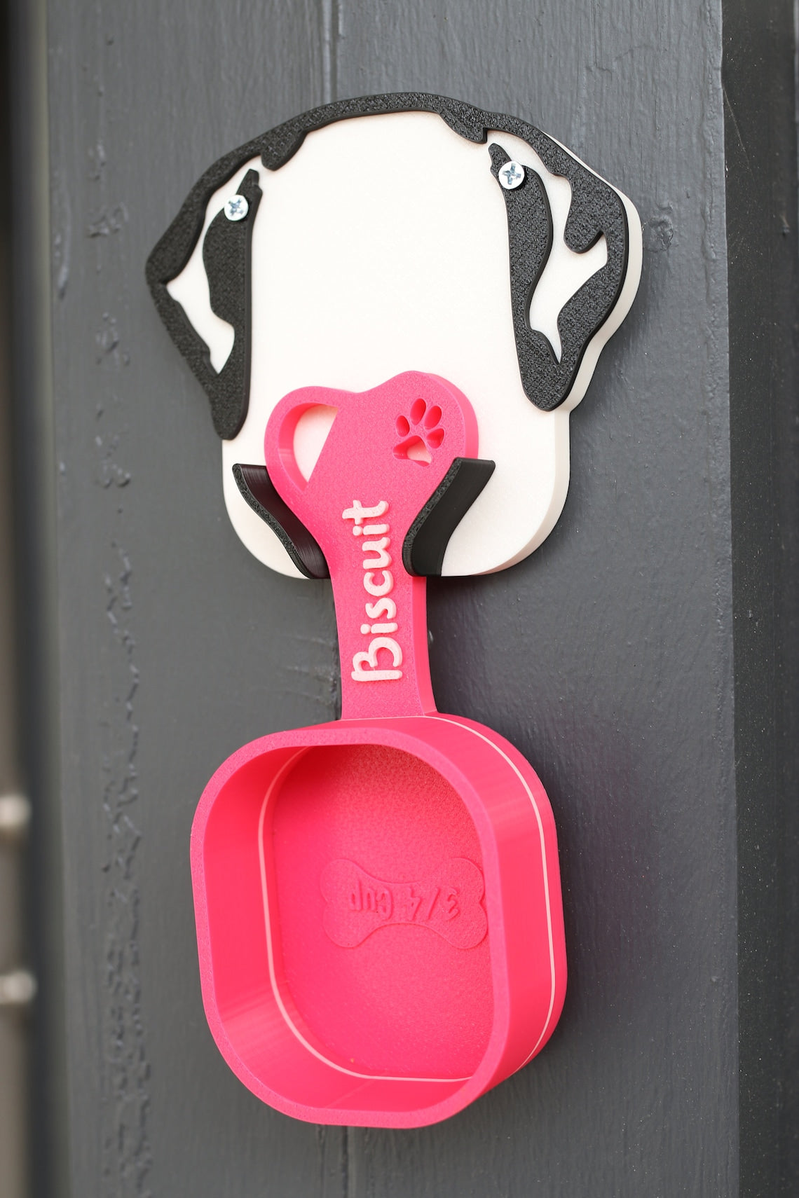 Personalized Pet Ear Wall Mount for Pet Food Scoop