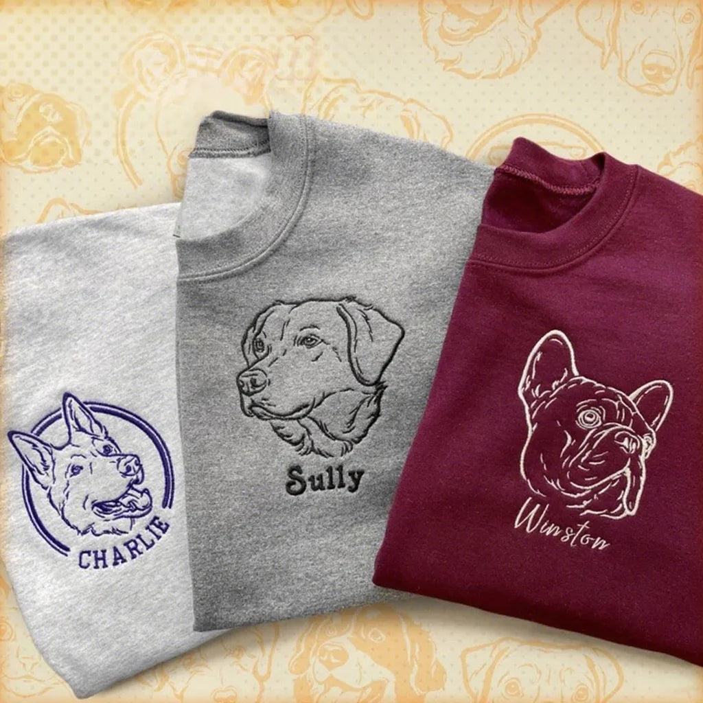 Sudadera con cuello redondo para mascotas bordada personalizada, regalos de amor para amantes de las mascotas