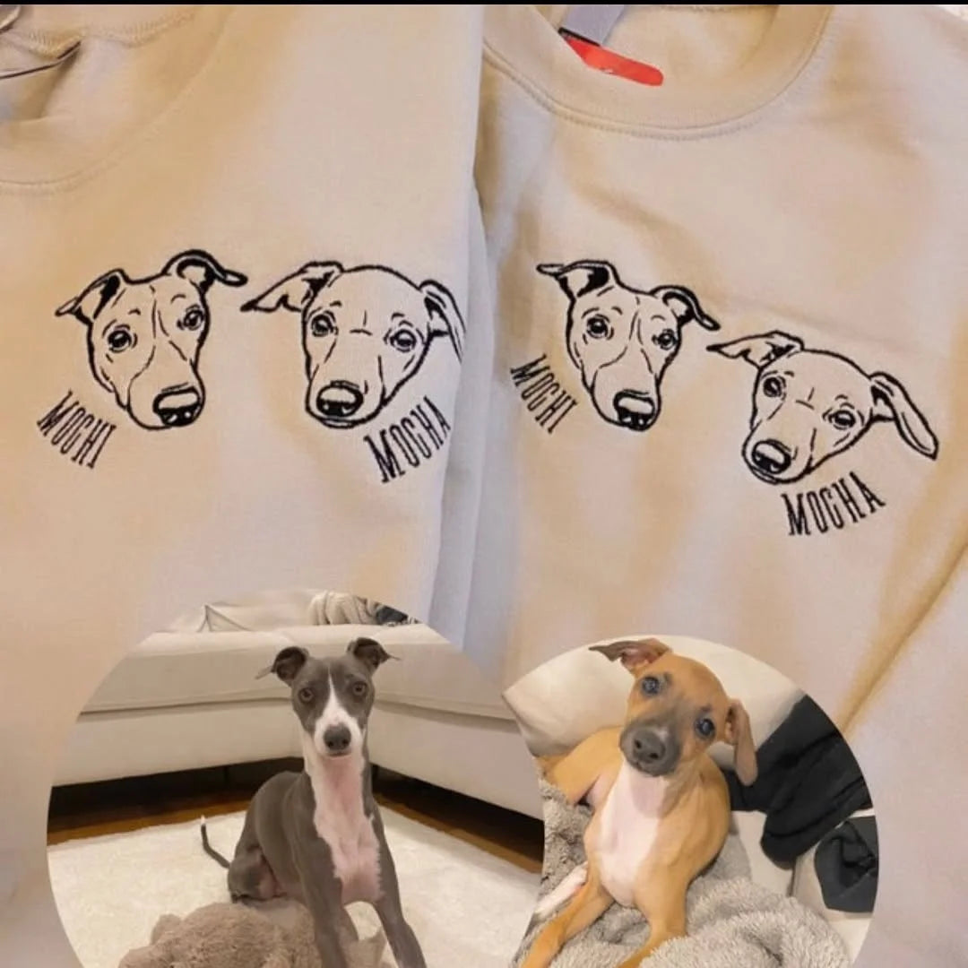 Sudadera con cuello redondo para mascotas bordada personalizada, regalos de amor para amantes de las mascotas