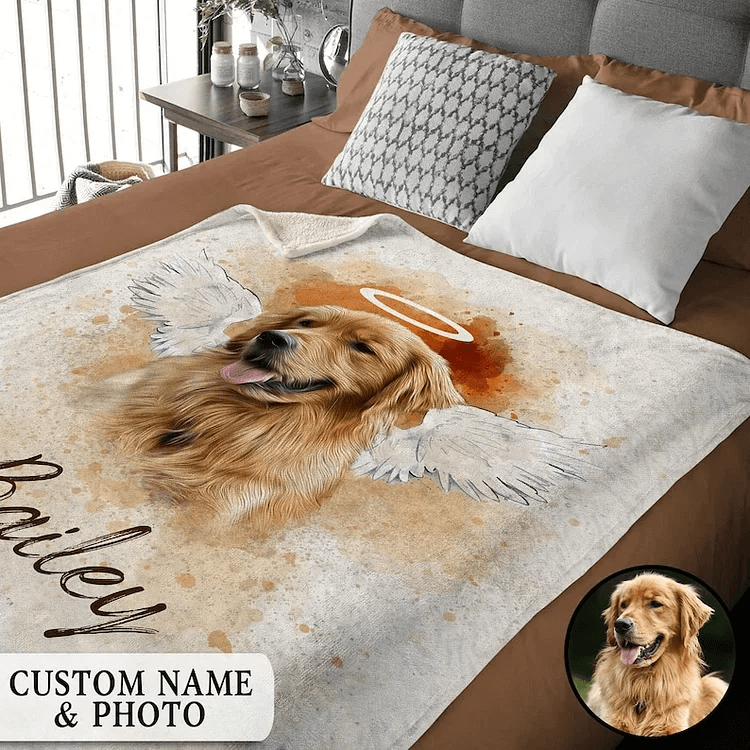 Personalisierte Haustier-Gedenkdecke mit Foto, Beileidsgeschenk für Tierliebhaber, Weihnachtsgeschenk für Hundeliebhaber