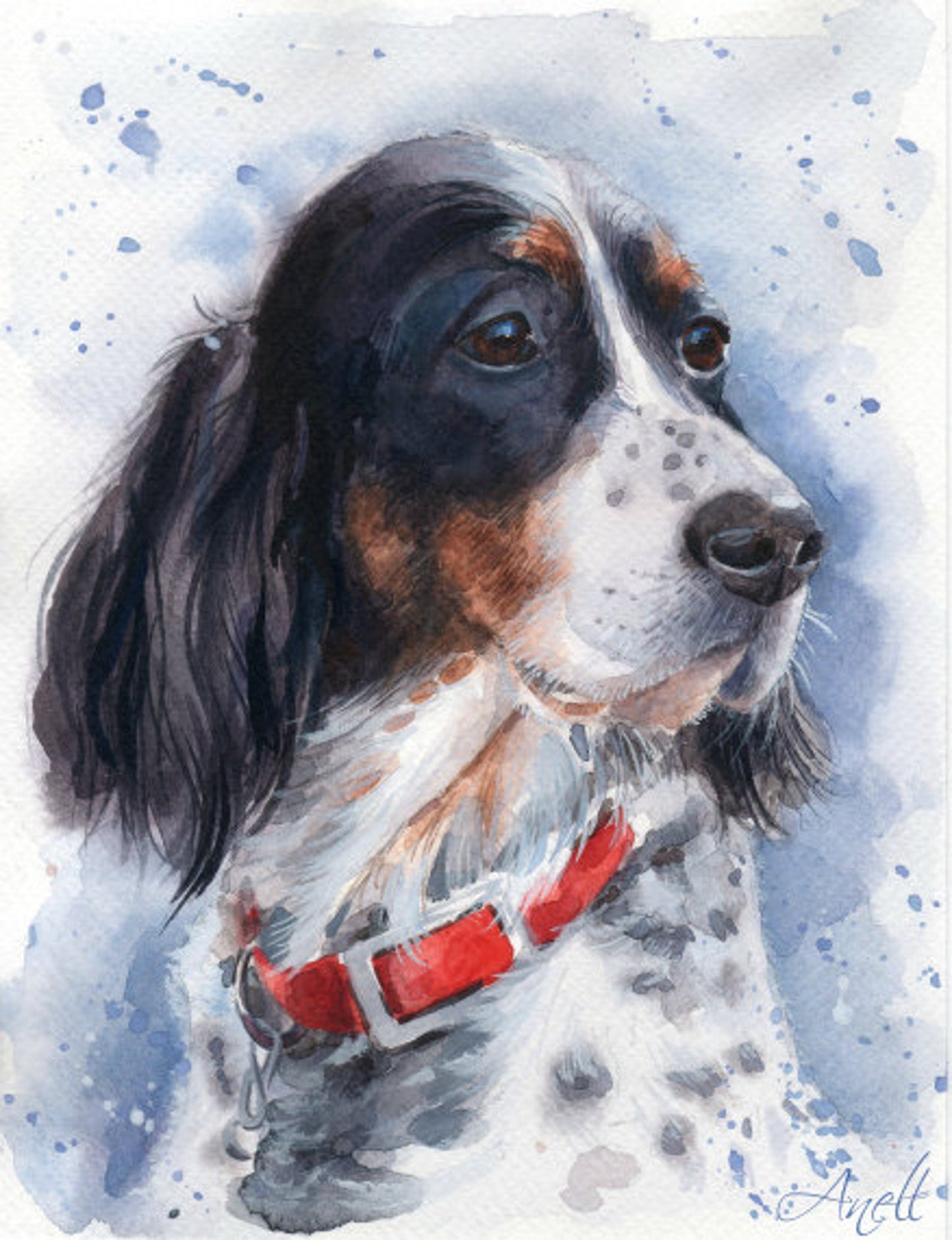 Custom Watercolor Pet Portrait Painting Canvas Christmas Gift For Pet Lover