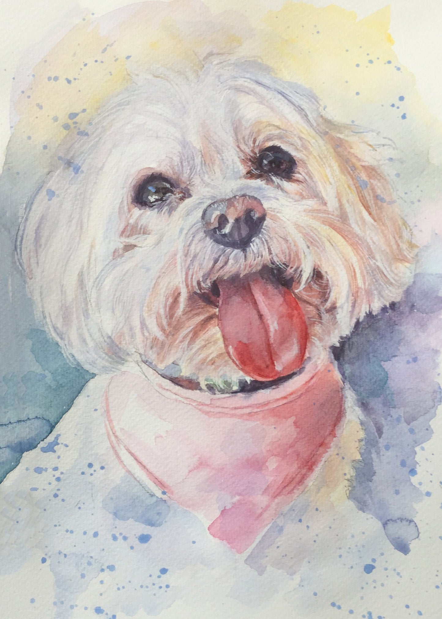 Custom Watercolor Pet Portrait Painting Canvas Christmas Gift For Pet Lover
