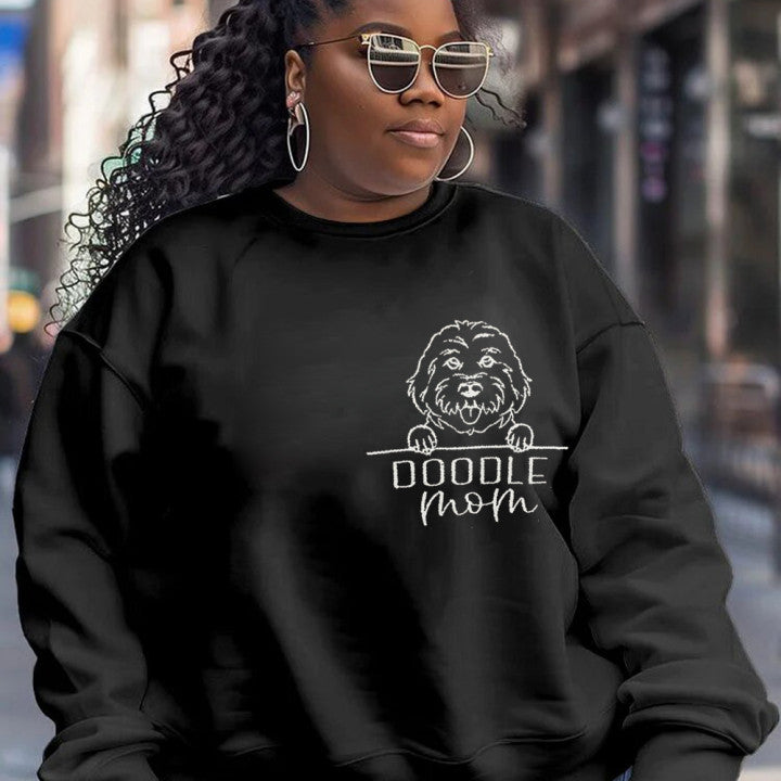 SCHNÄPPCHEN ❗❗ Sweatshirt mit bestickter Haustier-Umrandung und Kosenamen, Geschenk für Hundemama, Tierliebhaber