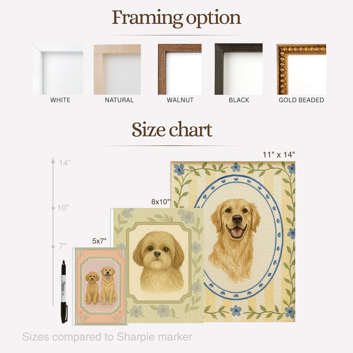 Custom Watercolor Pet Portrait Canvas Frame– Perfect Christmas Memorial Gift for Dog & Cat Lovers