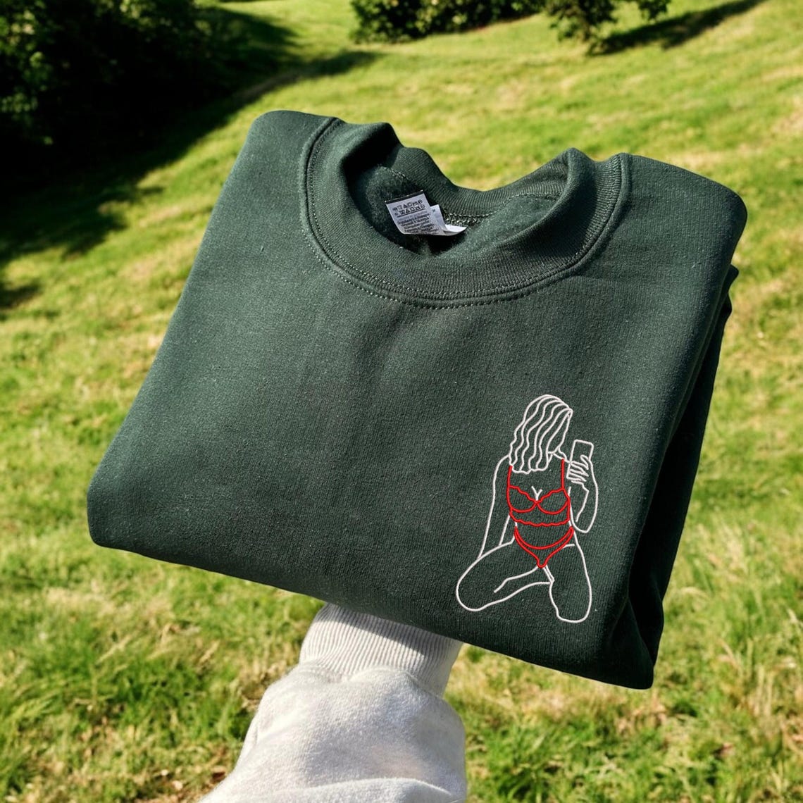 Custom Spicy Embroidered Portrait Hoodie Sweatshirt Valentine Gift For Boyfriend Husband