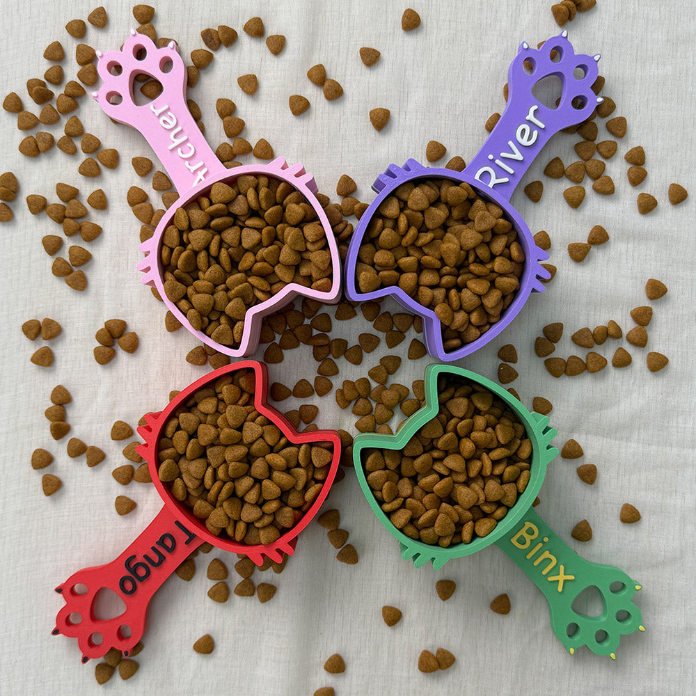 Personalized Cat Paw Print Food Scoop with Name Gift fot Cat Lover