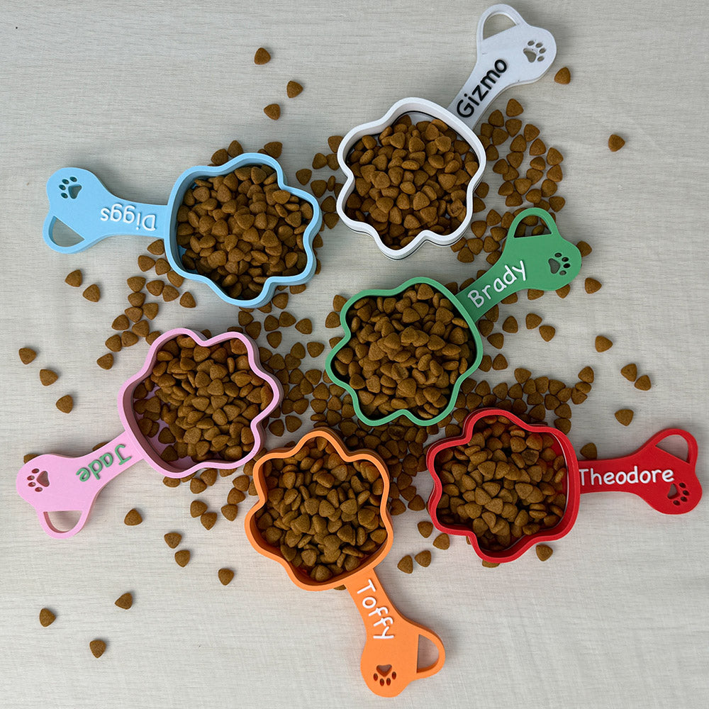 Personalized Dog Paw Print Food Scoop with Name Gift for Dog Lover