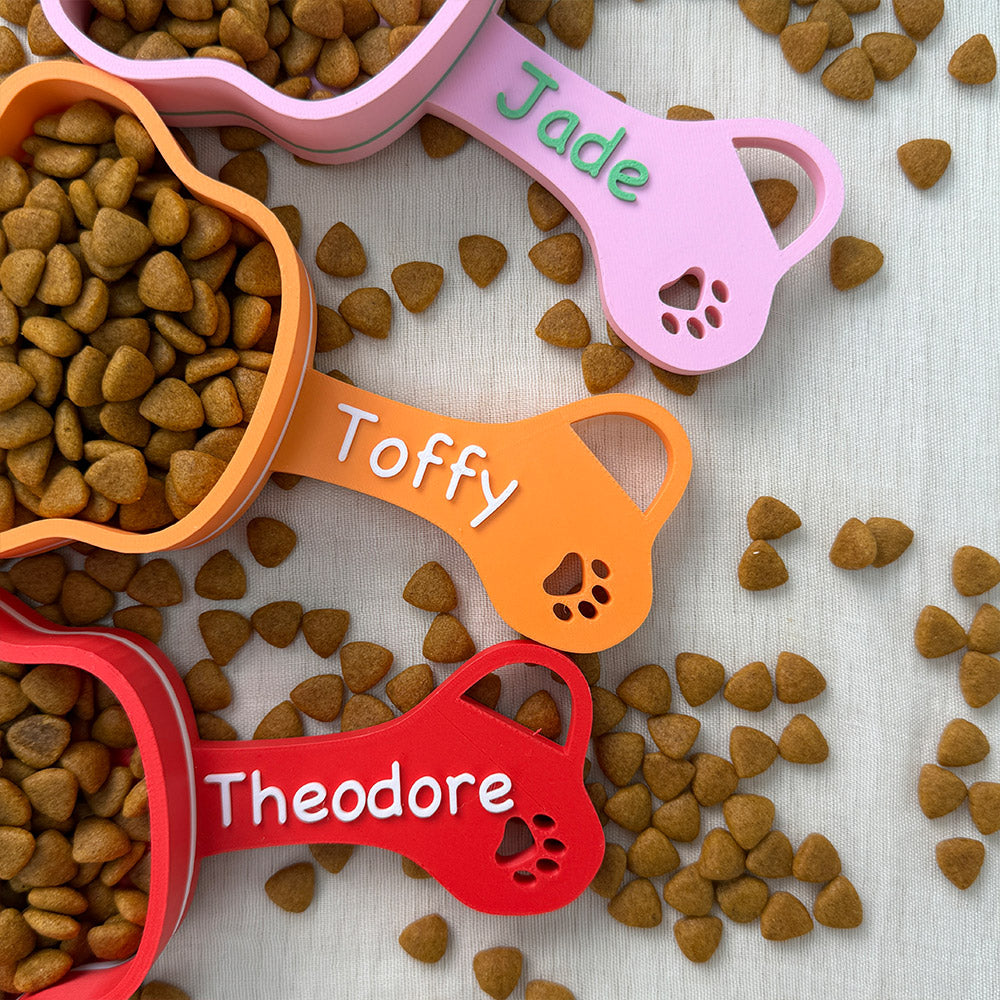 Personalized Dog Paw Print Food Scoop with Name Gift for Dog Lover