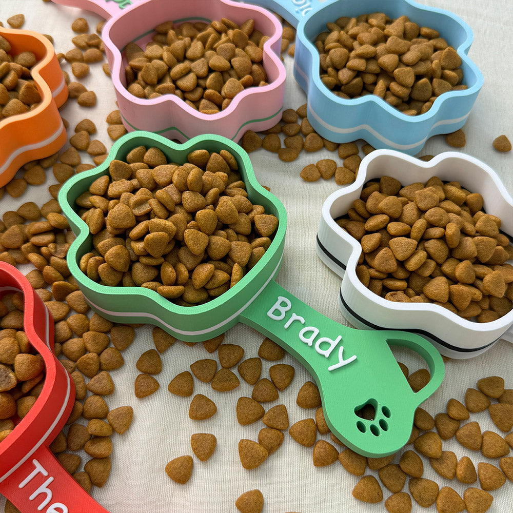 Personalized Dog Paw Print Food Scoop with Name Gift for Dog Lover