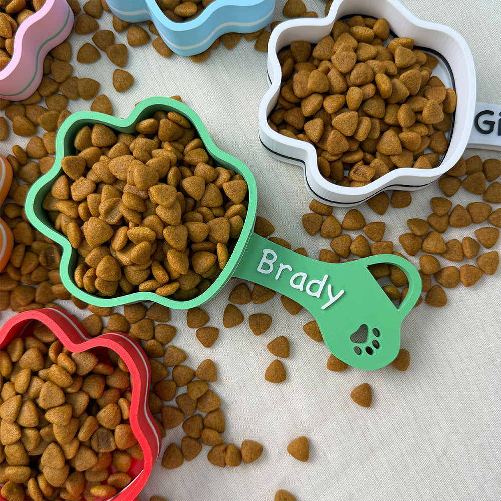 Personalized Dog Paw Print Food Scoop with Name Gift for Dog Lover