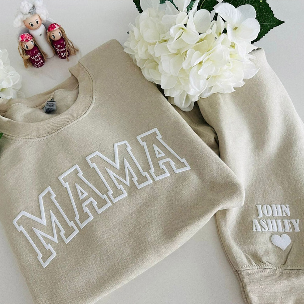 Sudadera personalizada con letras en relieve y nombre de mamá para niños, regalo para mamá