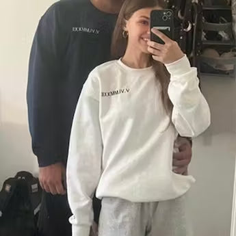 Personalisiertes besticktes römisches Ziffern-Datums-Matching-Kapuzenpullover-Sweatshirt Valentinstags-Paar-Geschenke