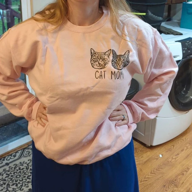 Sudadera con capucha personalizada con cara y nombre de gato, regalo para amantes de los gatos.