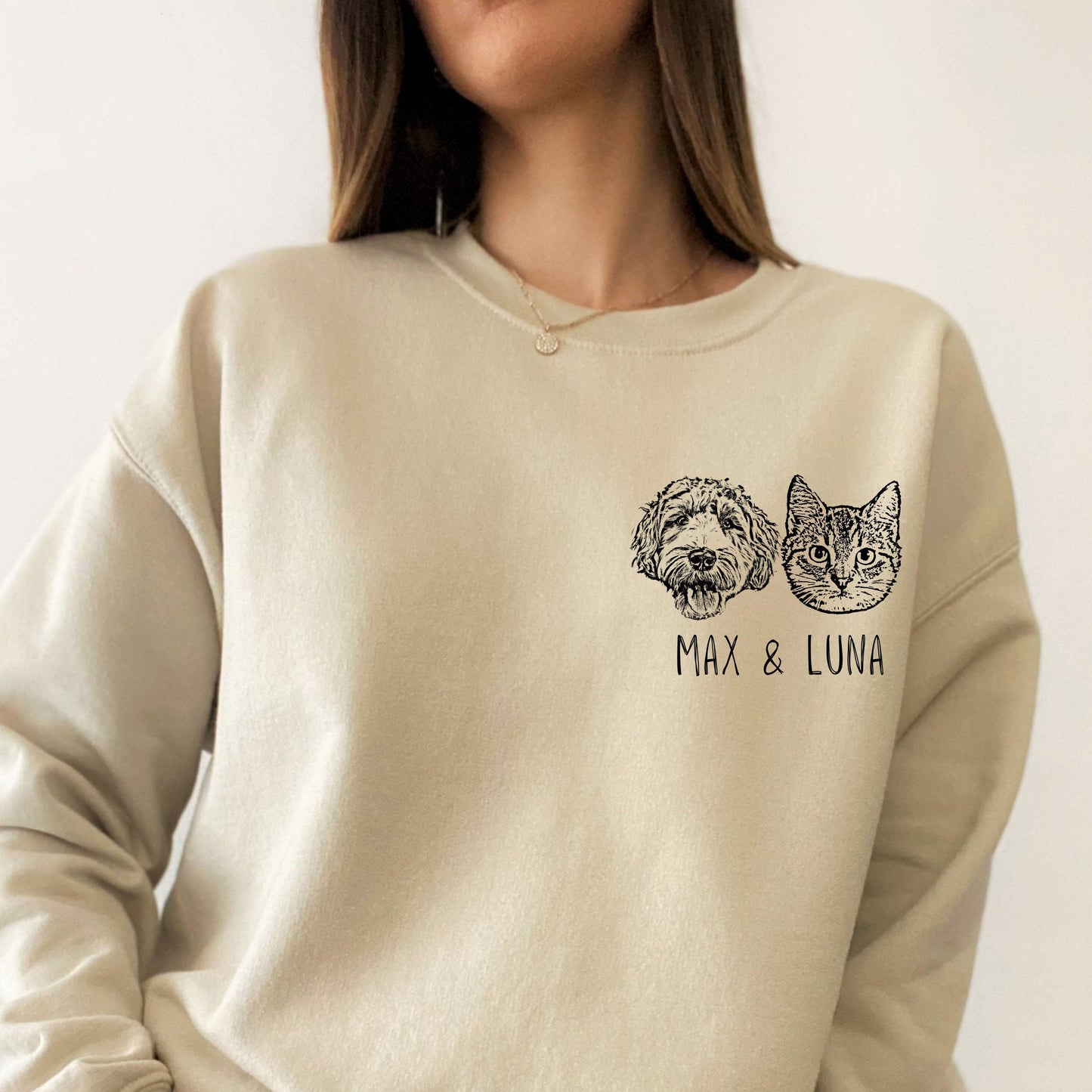 Sudadera con capucha personalizada con cara y nombre de gato, regalo para amantes de los gatos.