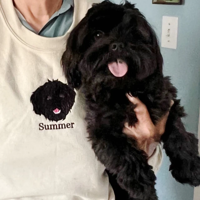 Sudadera con foto personalizada para mascota, con cara y nombre de perro bordados, regalo para dueños de perros y amantes de las mascotas.
