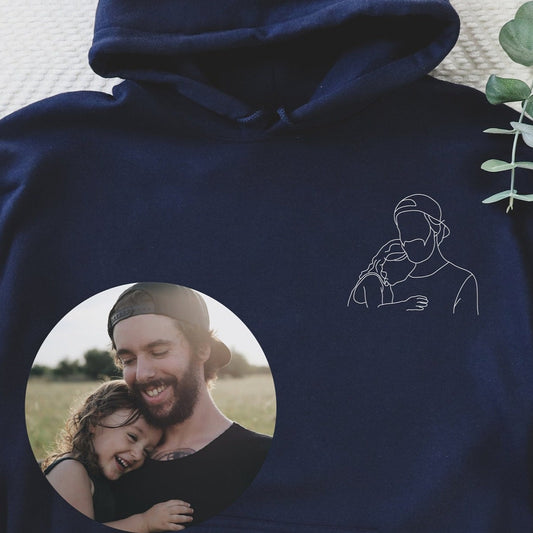 Personalized Portrait Hoodie Sweatshirt Father's Day Gift