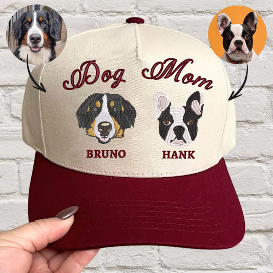 Personalisierte Haustier Ohren Lineart Leder Patch Hut Baseball-Cap für Tierliebhaber