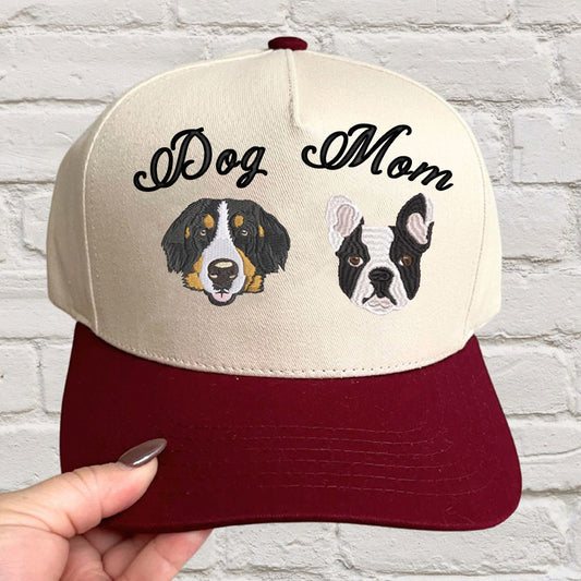 Personalisierte Haustier Ohren Lineart Leder Patch Hut Baseball-Cap für Tierliebhaber