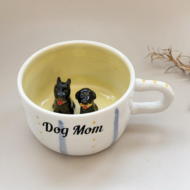 Personalized Dog Mom Pet Figure Ceramic Mug Mother's Day Gift For Pet Lovers