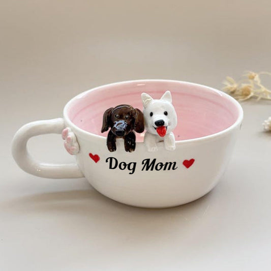 Personalized Dog Mom Pet Figure Ceramic Mug Mother's Day Gift For Pet Lovers