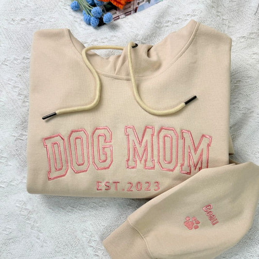 Personalisiertes Hundemama-Sweatshirt mit Kosenamen auf dem Ärmel, Geschenk für Tierliebhaber
