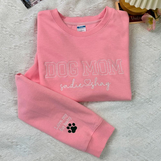 Personalisiertes Hundemama-Sweatshirt mit Kosenamen auf dem Ärmel, Geschenk für Tierliebhaber