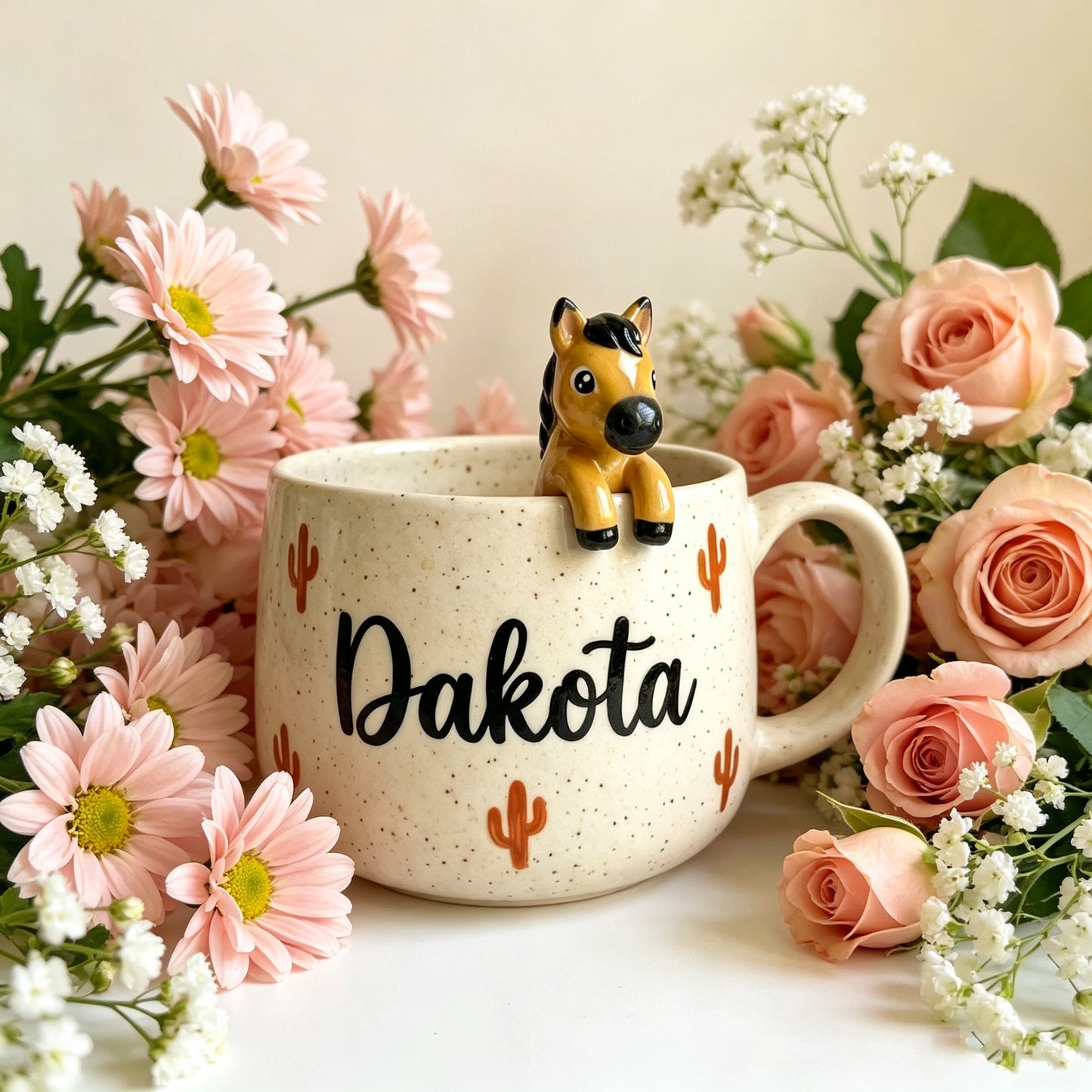 Mug personnalisé avec figurine d'animal de compagnie et nom – Mug en céramique fait main pour chat et chien, souvenir de Noël pour les amoureux des animaux