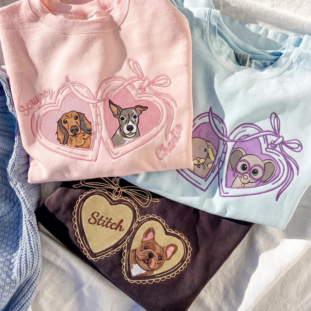 Sweat-shirt brodé personnalisé avec le visage et le nom de votre chien, cadeau souvenir pour les amoureux des animaux